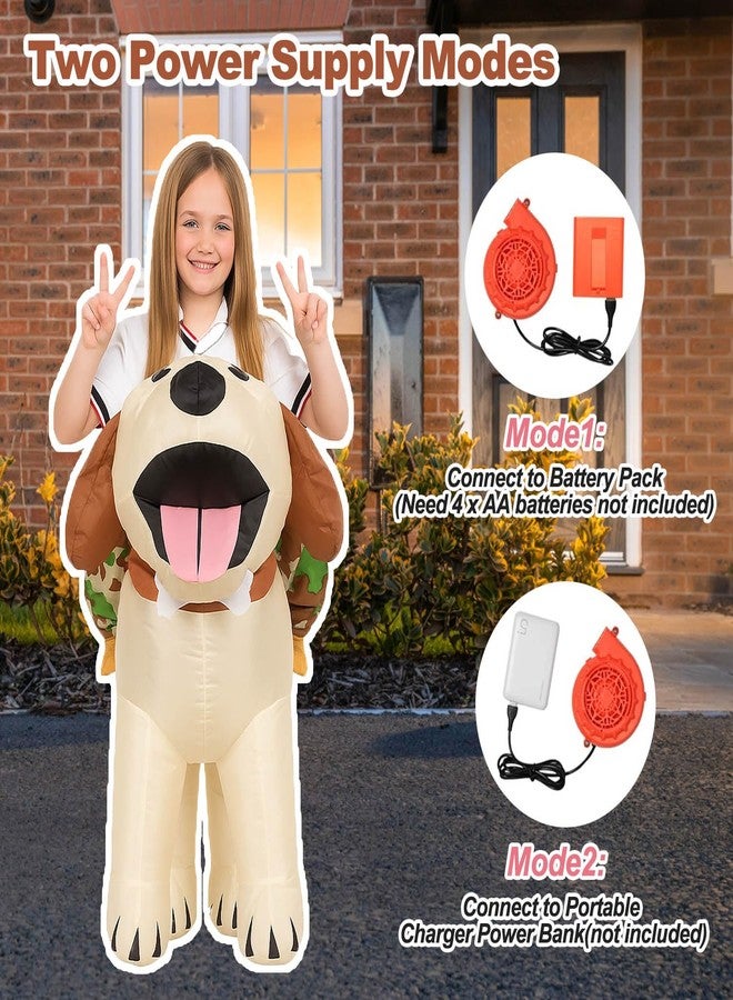 SVNVIOZ Dog Inflatable Costume for Kids, Blow Up Dog Halloween Cosplay Costumes, Ride on Party Costume Suit for Girls Boys - Image 4